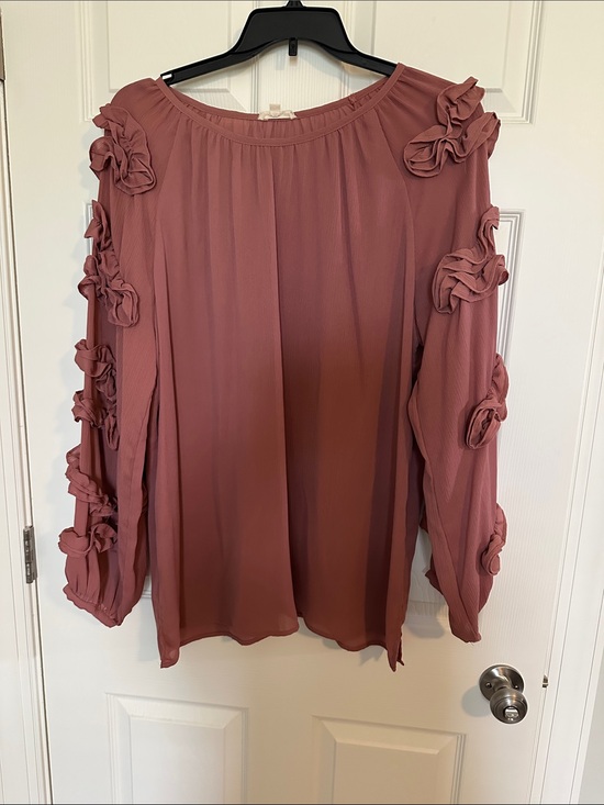 ODDY Tops - NWOT ODDY Dusty Rose Ruffle Sleeve Blouse